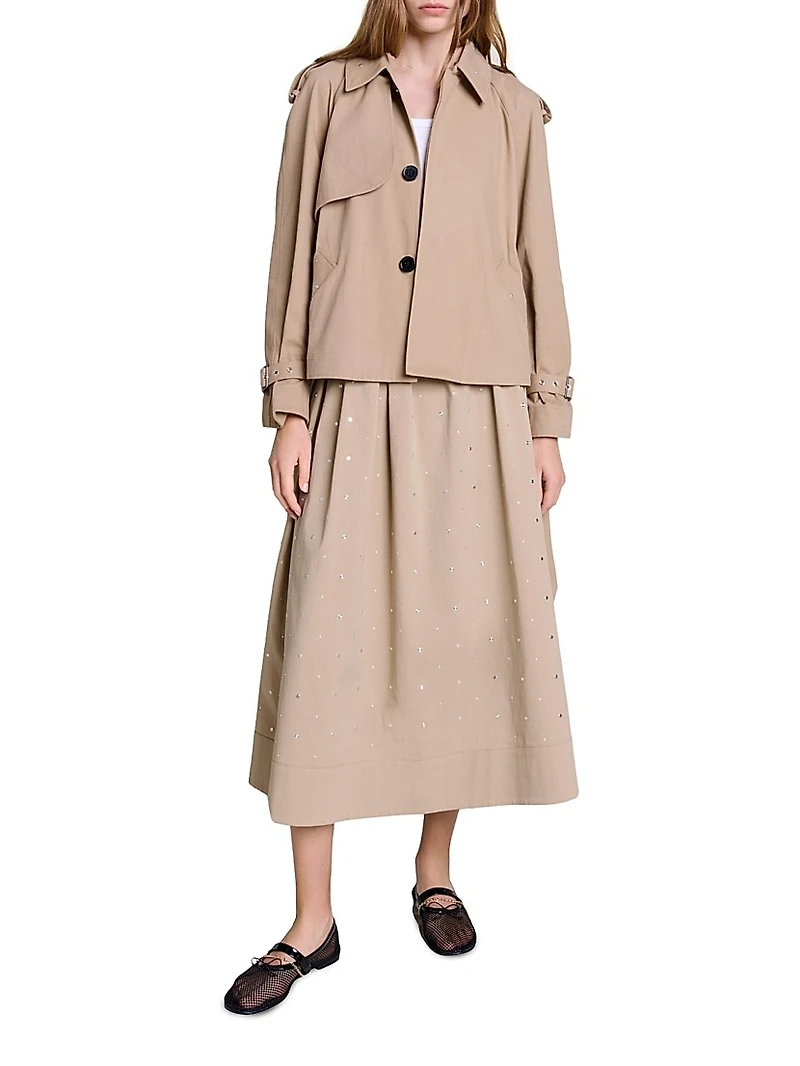 Short Studded Trench Jacket