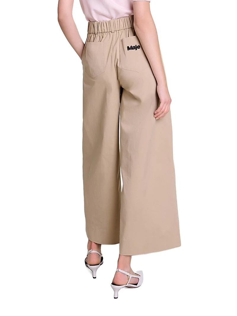 Wide-Leg Cotton Trousers