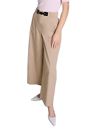 Wide-Leg Cotton Trousers