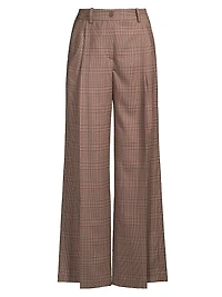 Prince Of Wales Wide-Leg Trousers