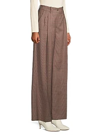 Prince Of Wales Wide-Leg Trousers