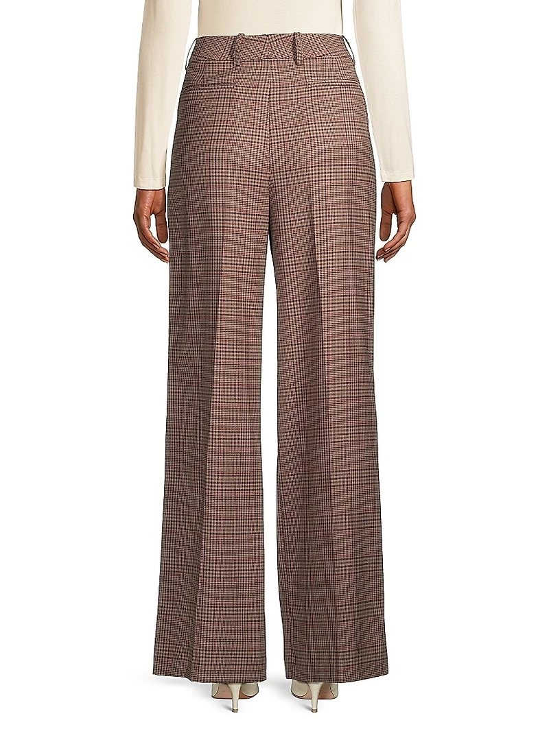 Prince Of Wales Wide-Leg Trousers