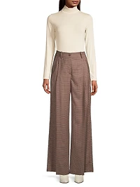 Prince Of Wales Wide-Leg Trousers