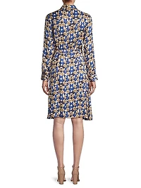 Printed Belted Knee-Length Dress