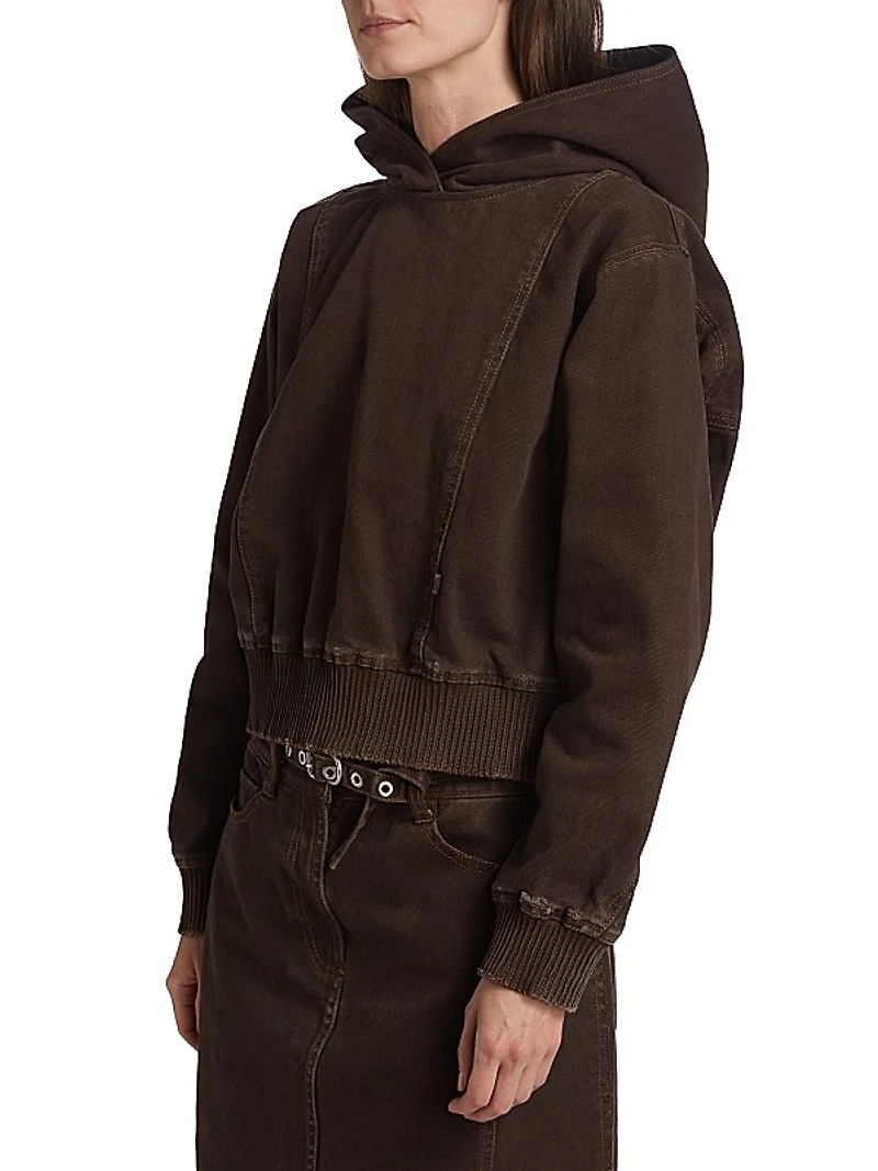 Distressed Denim Hoodie