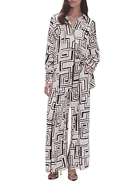 Vortex Printed Belted Shirt