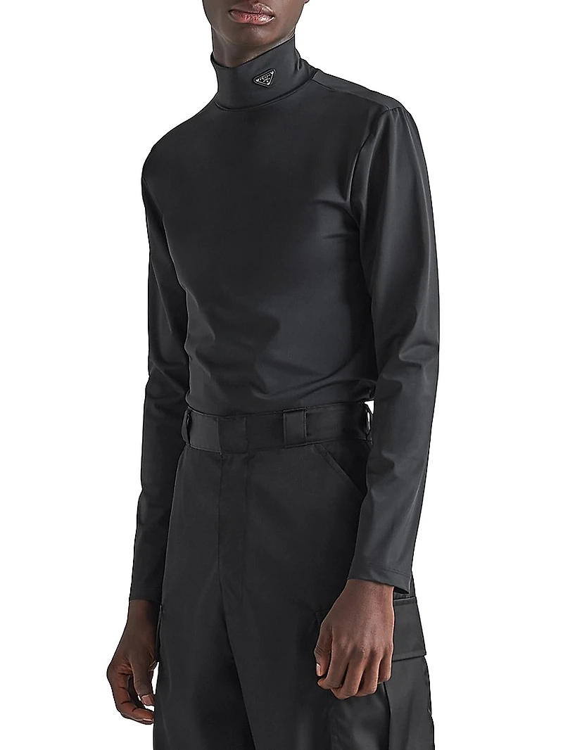 Stretch Cotton Turtleneck