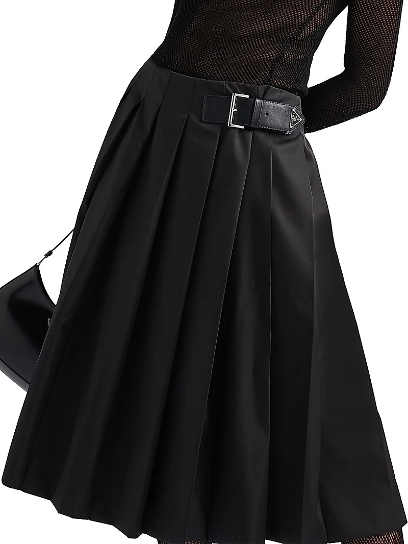 Pleated Re-Nylon Skirt