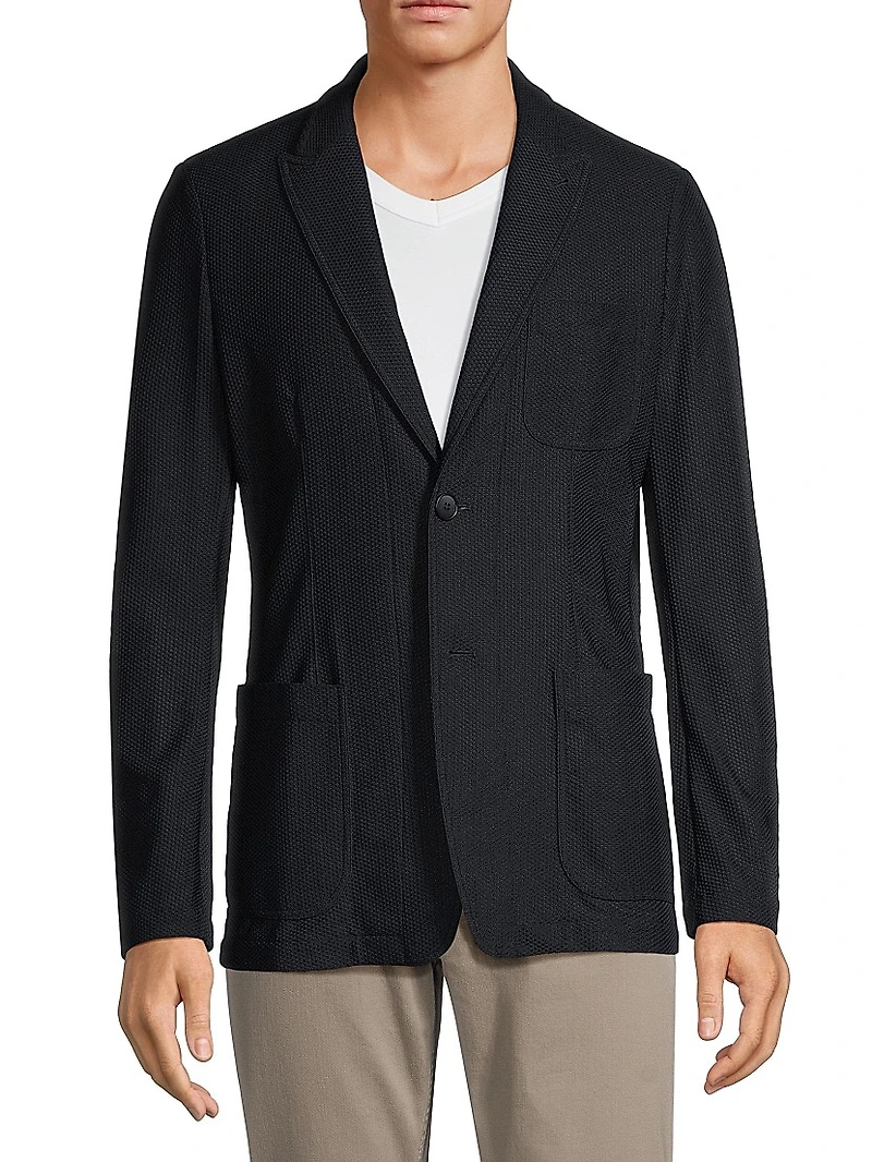 Peak-Lapel Two-Button Blazer