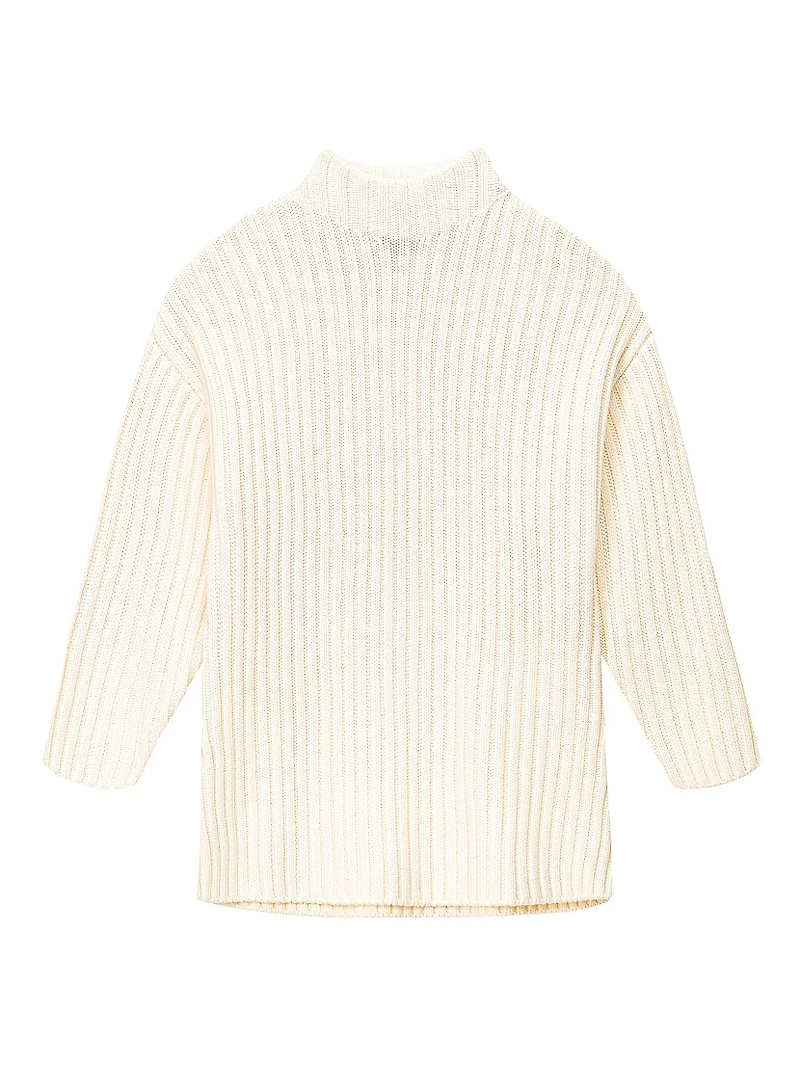 Linear Rib-Knit Sweaterdress