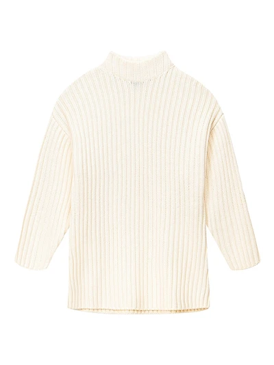Linear Rib-Knit Sweaterdress