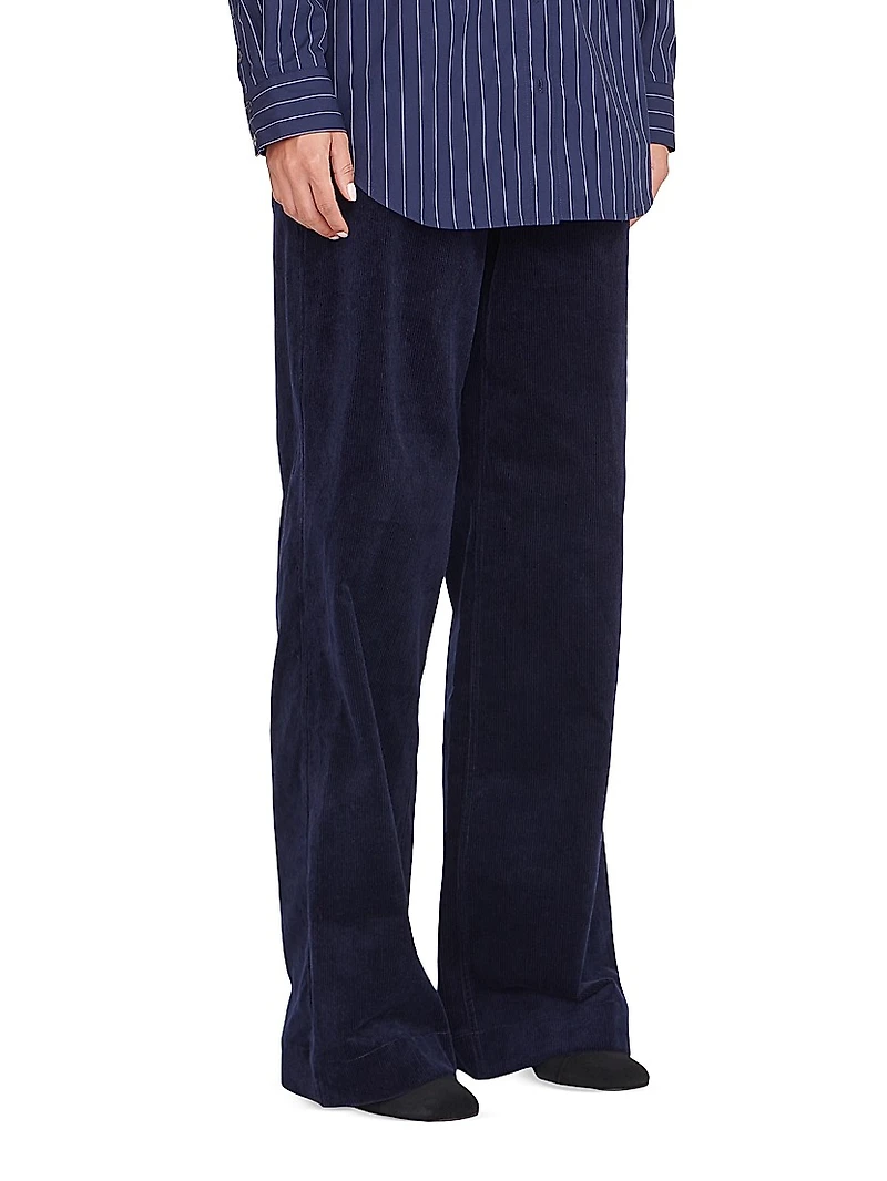 Grayson Corduroy Wide-Leg Pants