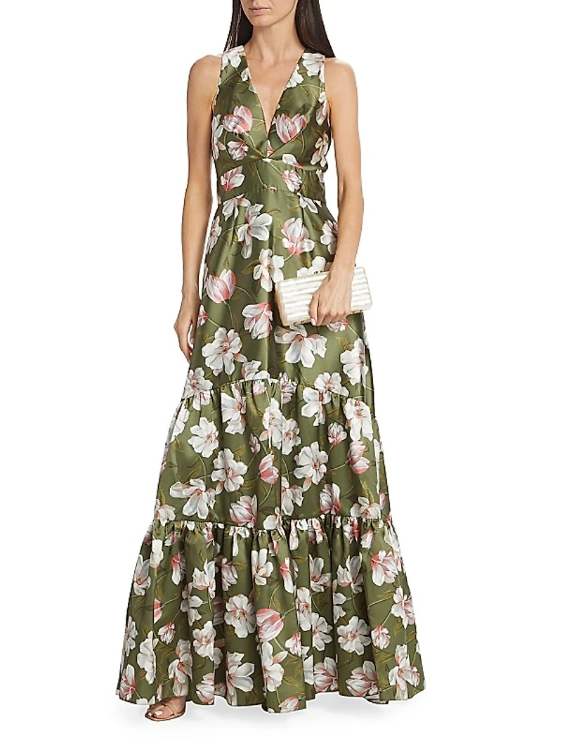 Rori Floral Satin Gown