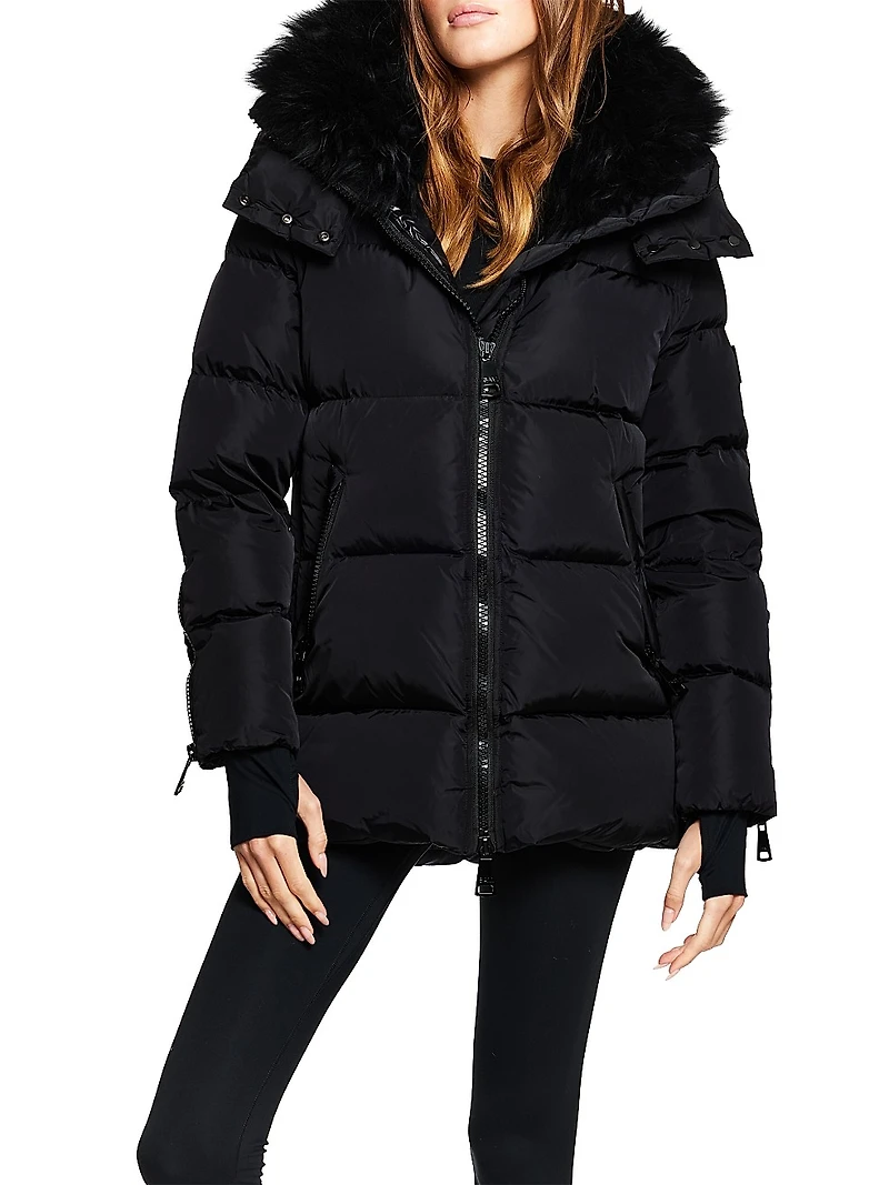 Scarlett Down Shearling-Lined Puffer Coat