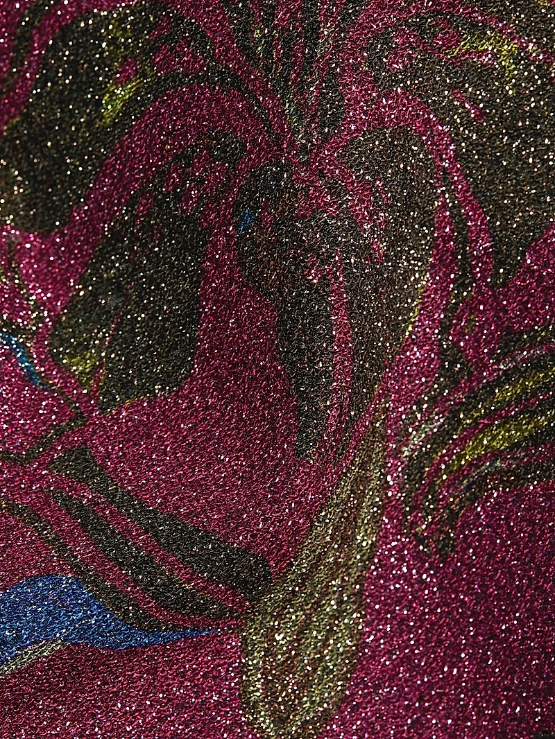 Jude Metallic Floral Midi-Dress