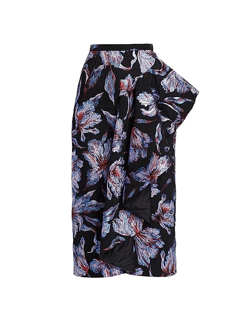Shirley Metallic-Brocade Pencil Skirt