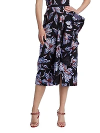 Shirley Metallic-Brocade Pencil Skirt
