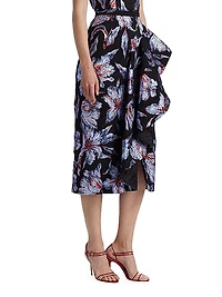 Shirley Metallic-Brocade Pencil Skirt