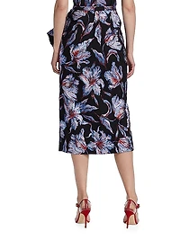 Shirley Metallic-Brocade Pencil Skirt
