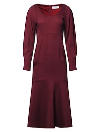 Natalia Long-Sleeve Midi-Dress