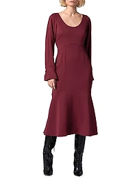 Natalia Long-Sleeve Midi-Dress
