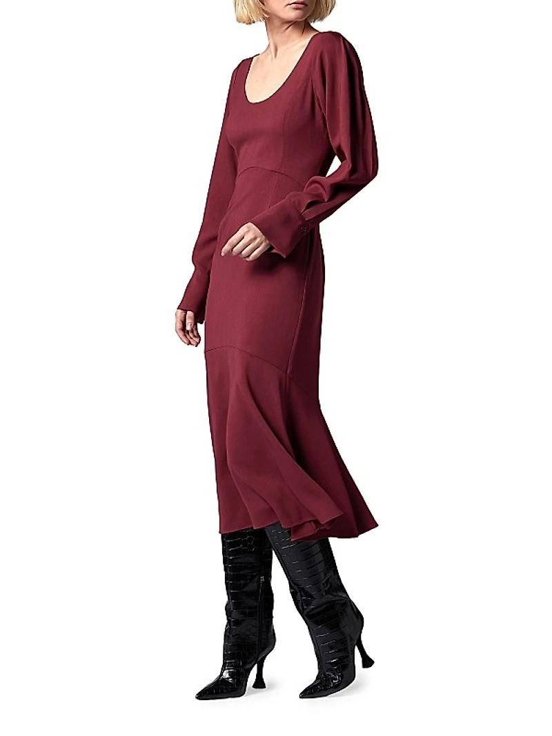 Natalia Long-Sleeve Midi-Dress