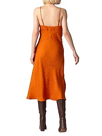 Leo Leopard Jacquard Bias Slip Dress