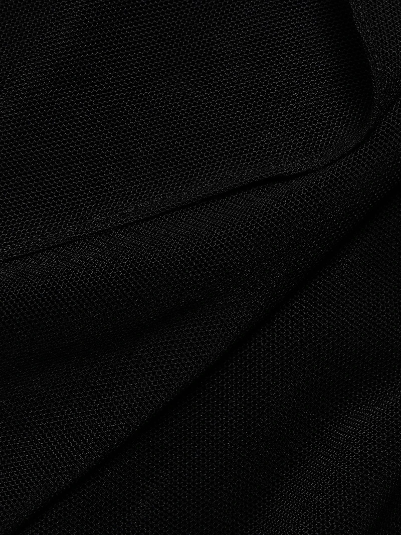 Sheer Mesh Bustled Gown