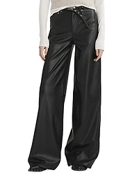 Sofie Faux Leather Wide-Leg Pants
