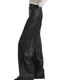 Sofie Faux Leather Wide-Leg Pants