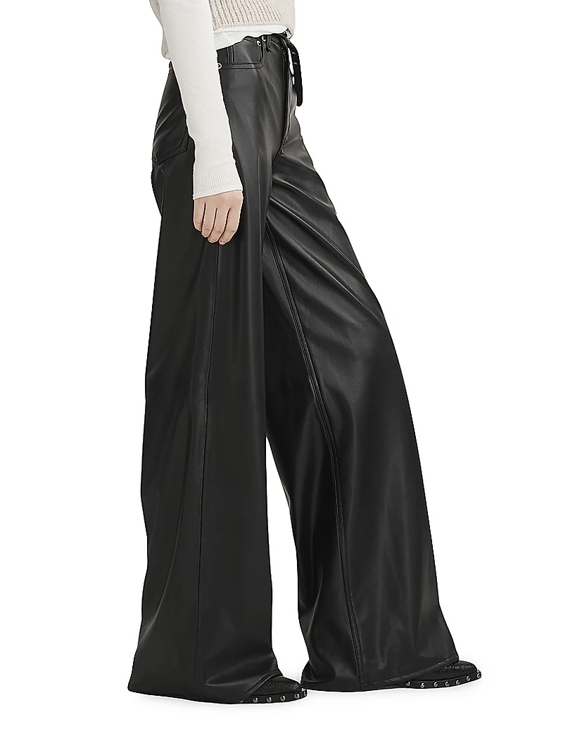 Sofie Faux Leather Wide-Leg Pants
