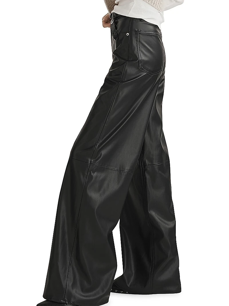 Sofie Faux Leather Wide-Leg Pants