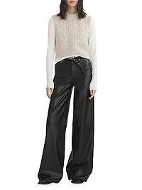 Sofie Faux Leather Wide-Leg Pants
