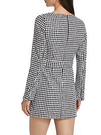 Amanda Houndstooth Belted Sheath Dress
