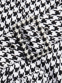 Amanda Houndstooth Belted Sheath Dress