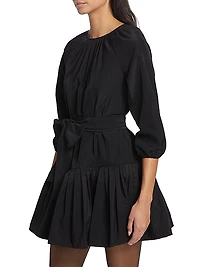 Hunter Belted Flounce Minidress