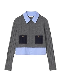 Cropped Wool and Cashmere Sweater