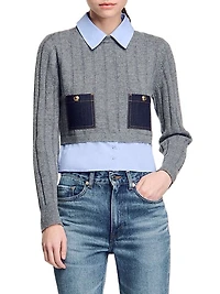 Cropped Wool and Cashmere Sweater