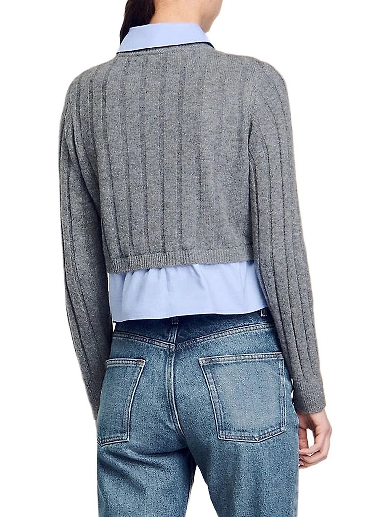 Cropped Wool and Cashmere Sweater