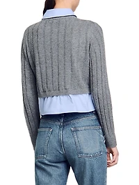 Cropped Wool and Cashmere Sweater