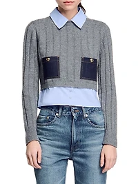 Cropped Wool and Cashmere Sweater