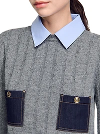 Cropped Wool and Cashmere Sweater