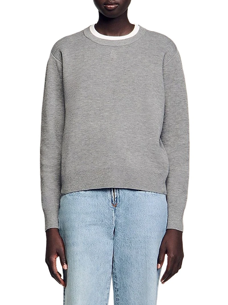 Contrast Collar Sweater