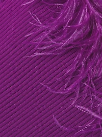 Rib-Knit Feather Tube Top