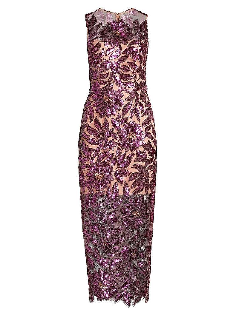 Kinsley Floral Garden Sequin Maxi Dress