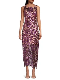 Kinsley Floral Garden Sequin Maxi Dress