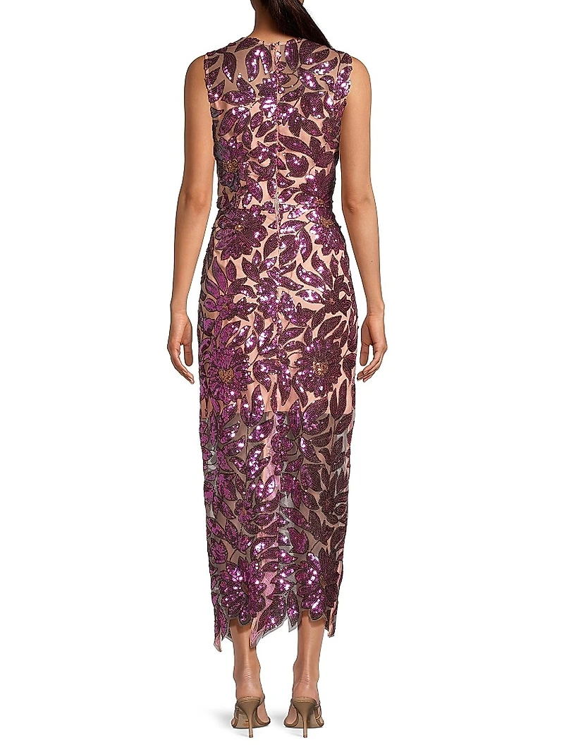 Kinsley Floral Garden Sequin Maxi Dress