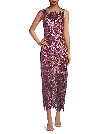 Kinsley Floral Garden Sequin Maxi Dress
