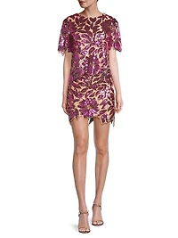 Kristina Floral Garden Sequin Miniskirt