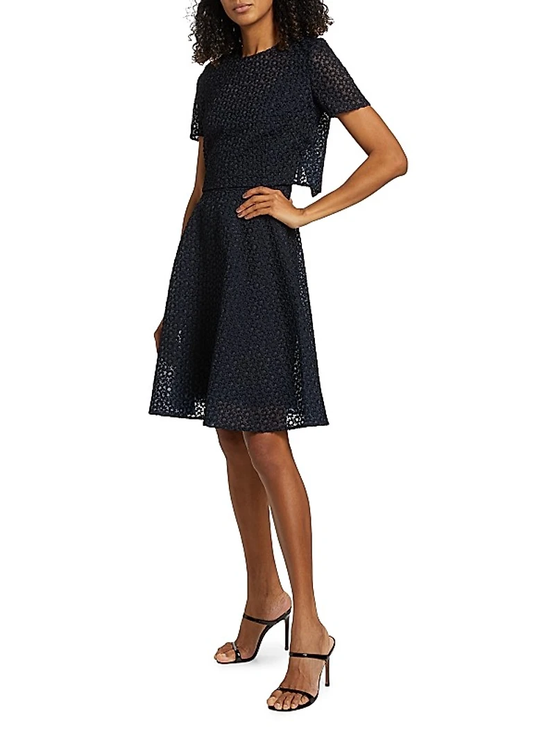 Embroidered Floral Organza Dress